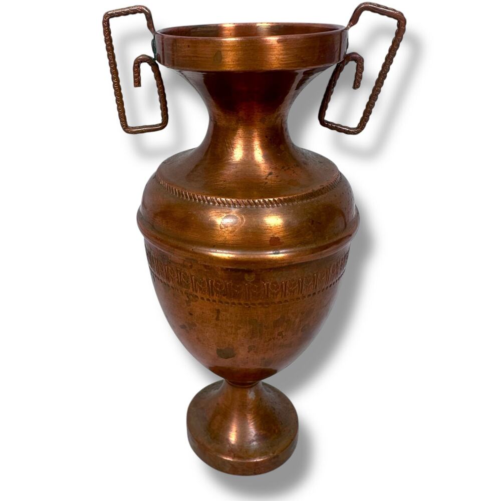 Vintage Handmade Copper Bud Vase‎ 5" Rustic Mid-Century Home Decor Handcrafted